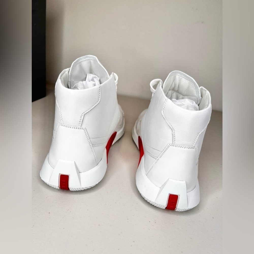 RARE NWT Prada Linea Rossa High Top Sneakers Men’s Tennis Shoes Sz 10 4T288210 - Picture 5 of 10